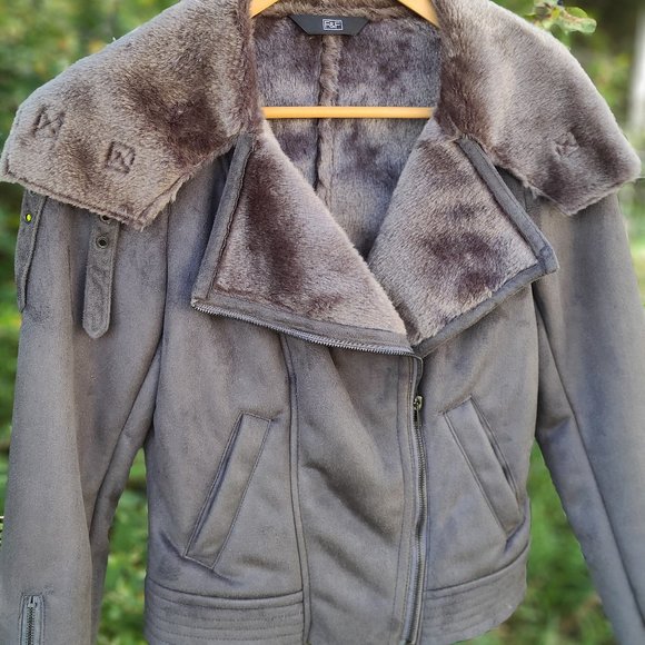 Faux Shearling Jacket Xs New - Picture 1 of 4